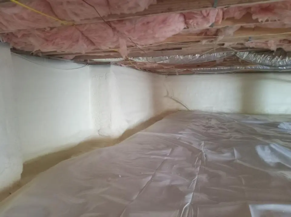 Crawl space encapsulation with closed-cell spray foam for Commercial Roof Restoration in Victoria
